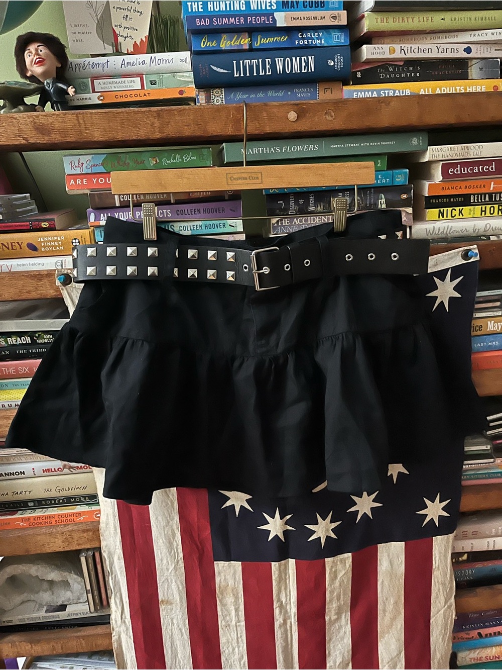Social Collision Tiered Mini Skirt with Studded Belt emo goth size 1